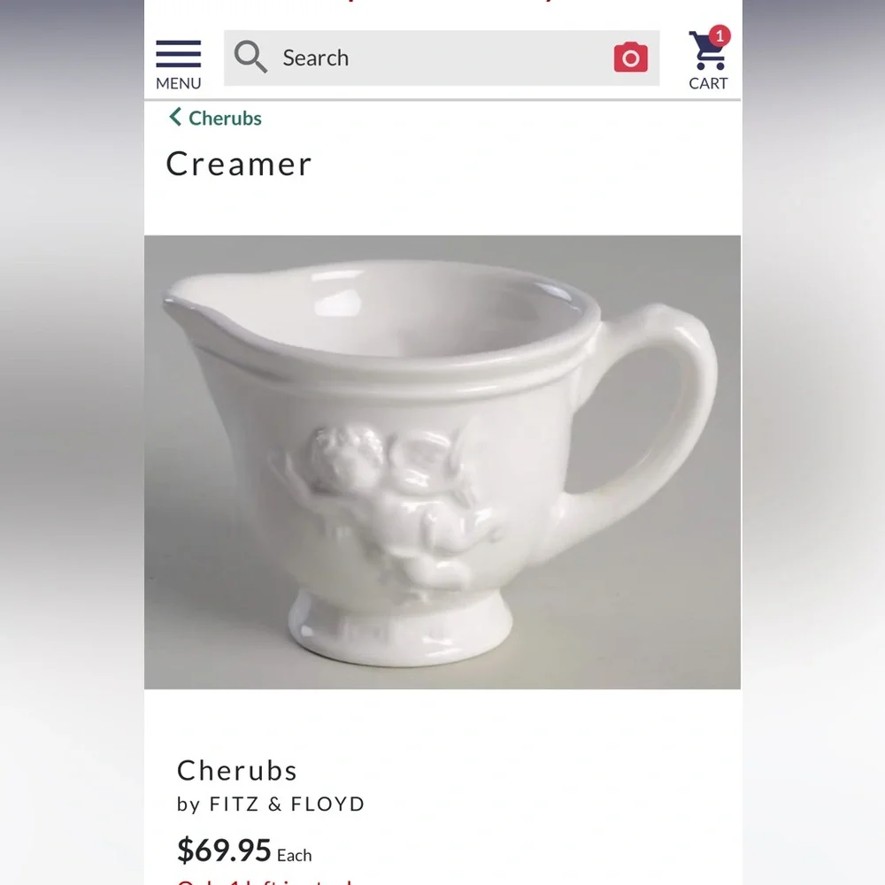 Rare Vintage White Cherub Sugar Bowl and Creamer Set